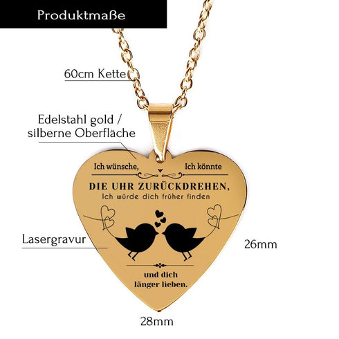 Liebe dich mehr - Herzanhänger graviert für einen geliebten Menschen