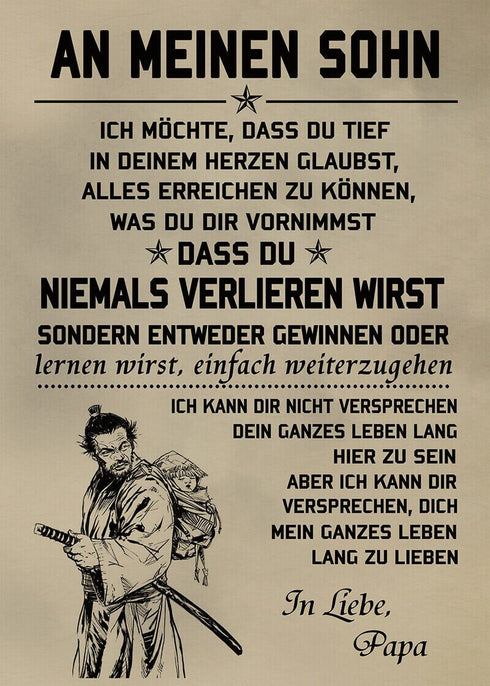 Divesart - Decke vom Vater an den Sohn - "Für meinen besten Jungen"