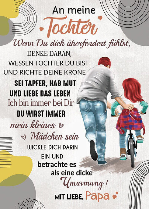 Divesart - Decke vom Vater an die Tochter - "Ich freue mich über jeden Moment mit dir"