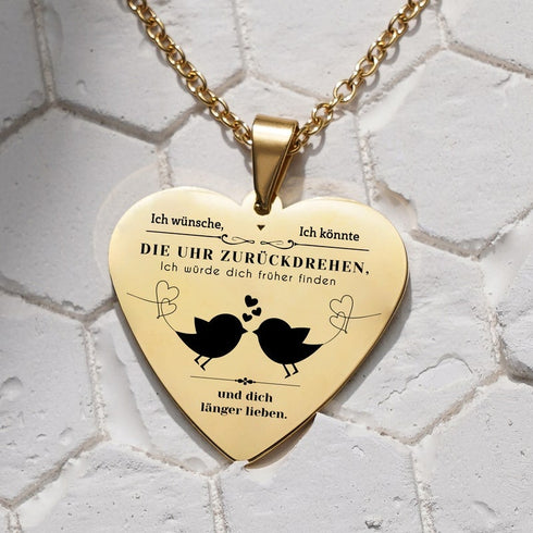 Liebe dich mehr - Herzanhänger graviert für einen geliebten Menschen