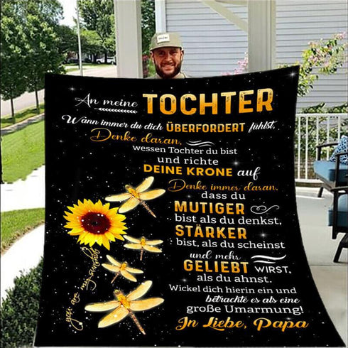 Divesart - Decke vom Vater an die Tochter - "Helle Sommerblume"