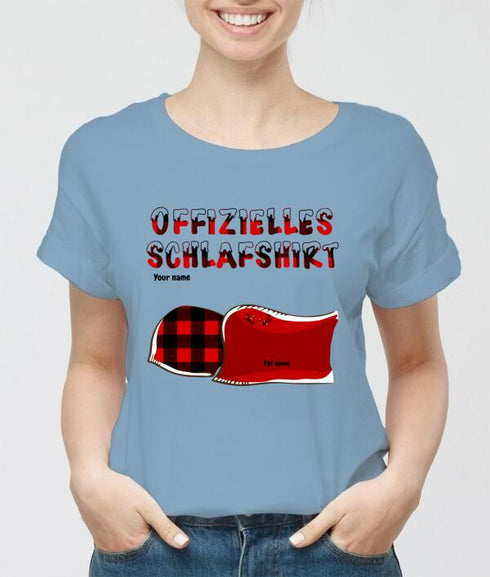 Personlig katt och hund Xmas tema officiell sömnskjorta - Julklapp till Pet Lover - Customizable T-shirt