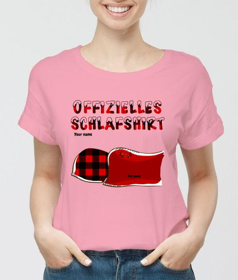 Personlig katt och hund Xmas tema officiell sömnskjorta - Julklapp till Pet Lover - Customizable T-shirt