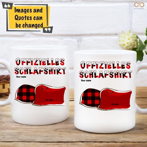 Personlig katt och hund Xmas tema Unisex T-shirt Officiell sömnskjorta - Julklapp - Customizable Mug
