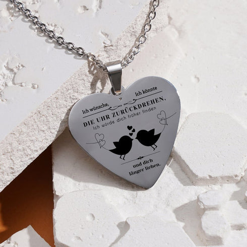 Liebe dich mehr - Herzanhänger graviert für einen geliebten Menschen