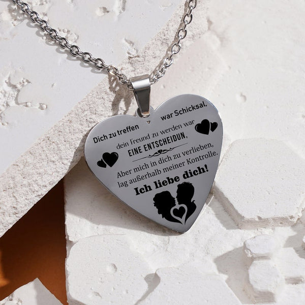 Liebe regiert die Welt - Herzanhänger graviert für einen geliebten Menschen