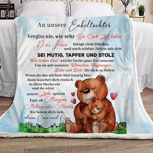 "An unsere Enkeltochter" Decke - Bär