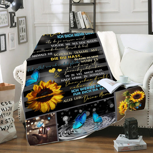 "An meine Tochter" Decke - Sonnenblume 3