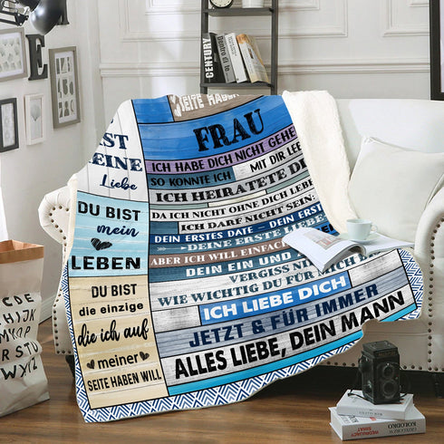 "An meine Frau" Decke - Liebe
