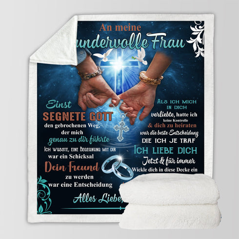 "An meine Frau" Decke - Kreuz