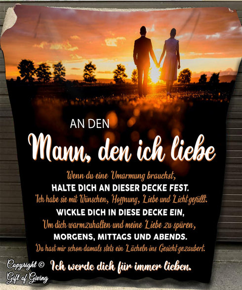 "An meine Mann" Decke - Gelassenheit