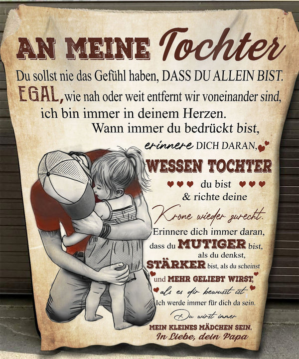 "An meine Tochter" Decke - Umarmungen von Papa