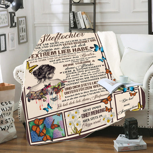 "An meine Stieftochter" Decke - Schmetterling