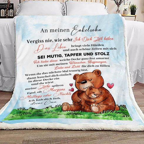 "An meine Enkelsohn" Decke - Bär