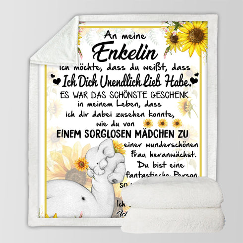"An meine Enkelin" Decke -Tournesol