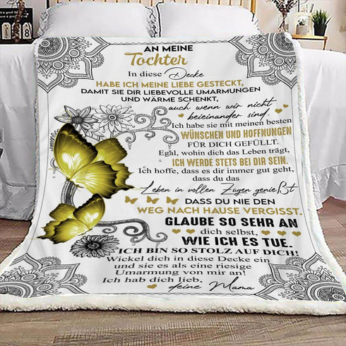 "An meine Tochter" Decke - Papillon