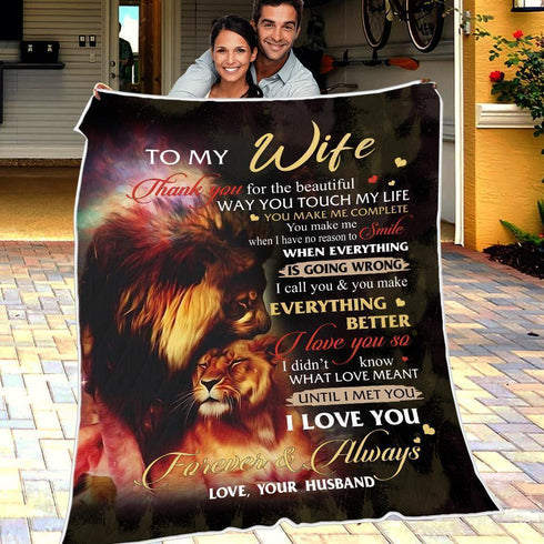 Husband to wife - i love you so - blanket - DivesArt LLC