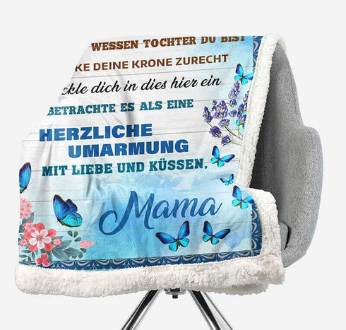 Divesart - Decke von Mutter zu Tochter - "Sanfte Flügel eines Schmetterlings"