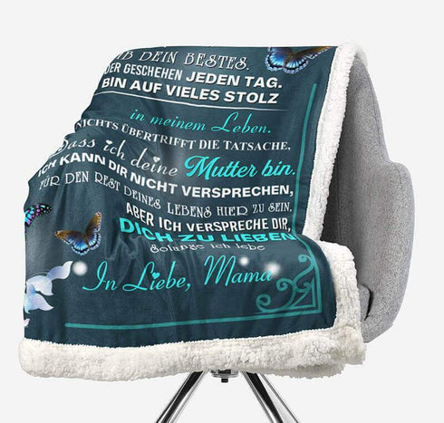 Divesart - Decke von Mutter zu Tochter - "Schneebedeckte Blumen"