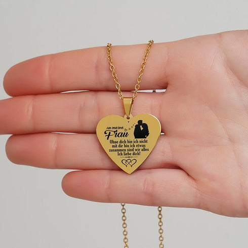 Zusammen sind wir alles - Herzanhänger graviert von Mann zu Frau