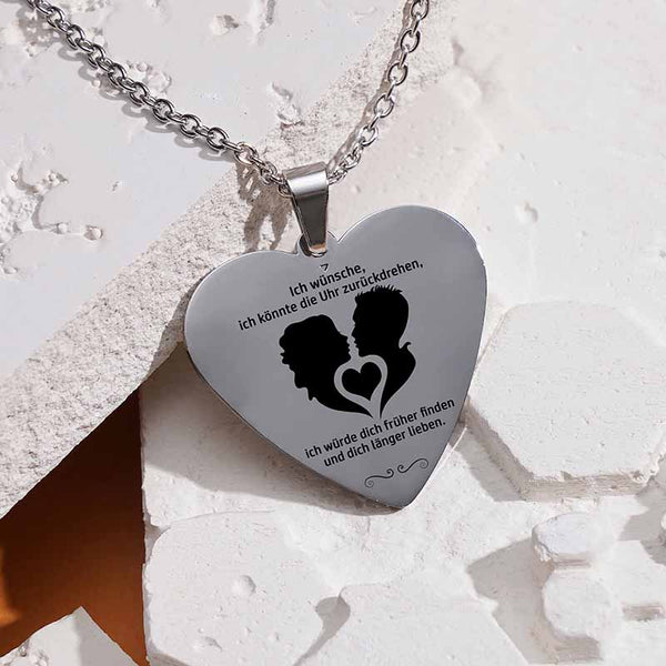 Zeit zurück - Herzanhänger graviert für einen geliebten Menschen