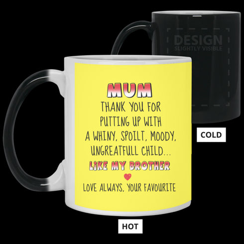 Mom Thanks For Putting Up With A Child Like My Brother Mug