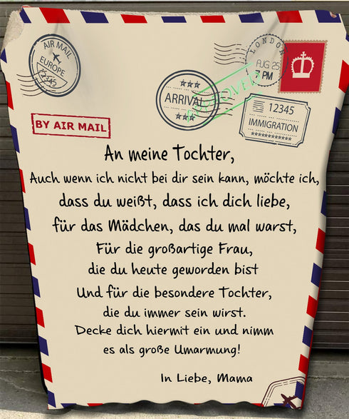 "An meine Tochter" Decke - Postkarte