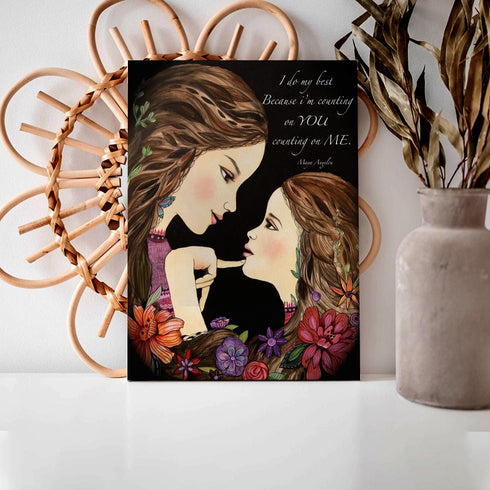 I Am Counting On You Counting On Me Mothers - Gift For Daughter, Gift For Mom , Gift For Family , Gift For Home Decor - Horizontal Canvas Matte Canvas Wall Art