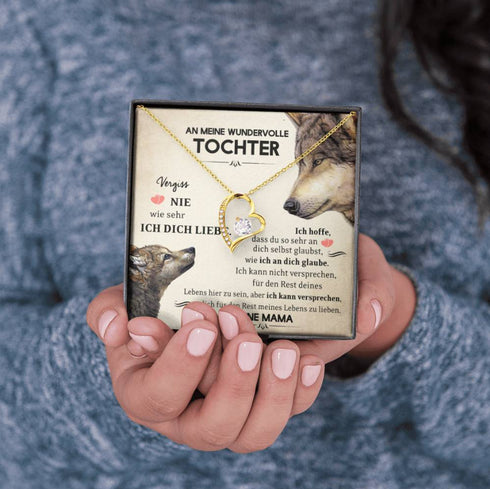 "An meine Tochter" Halskette - Wölfin