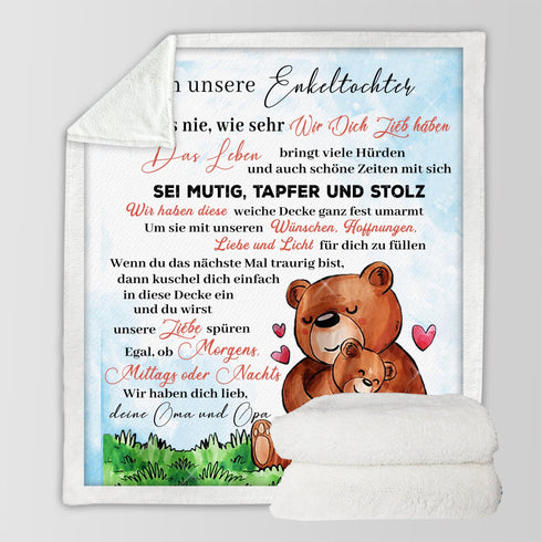 "An unsere Enkeltochter" Decke - Bär