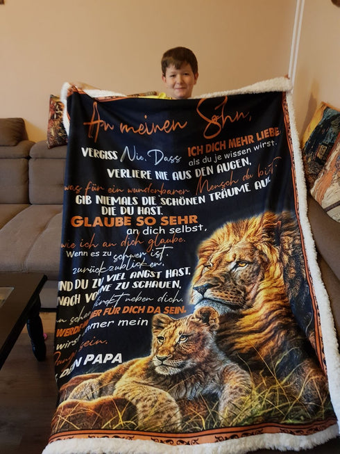 "An meinen Sohn" Decke - Lion