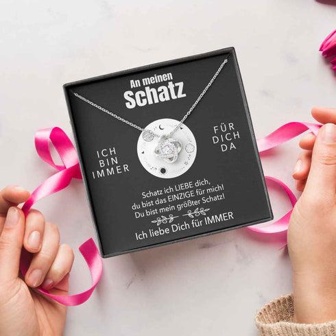 Weißgold Halskette - An meinen Schatz - Ich liebe Dich