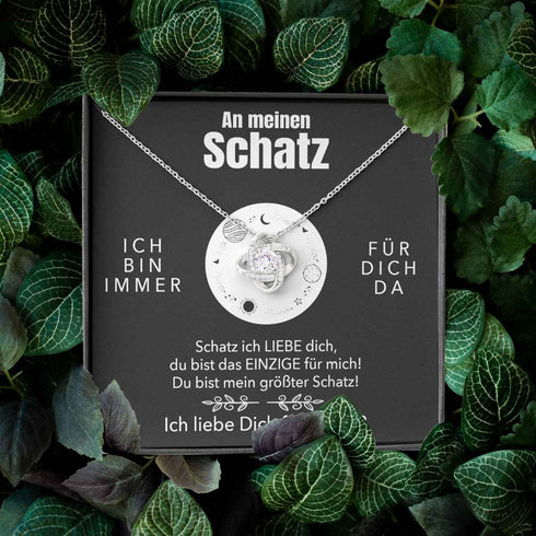 Weißgold Halskette - An meinen Schatz - Ich liebe Dich