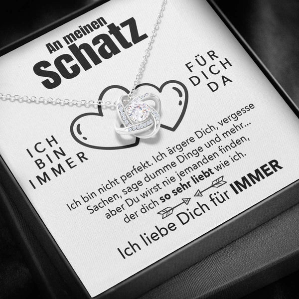 Weißgold Halskette - An meinen Schatz - Ich liebe Dich