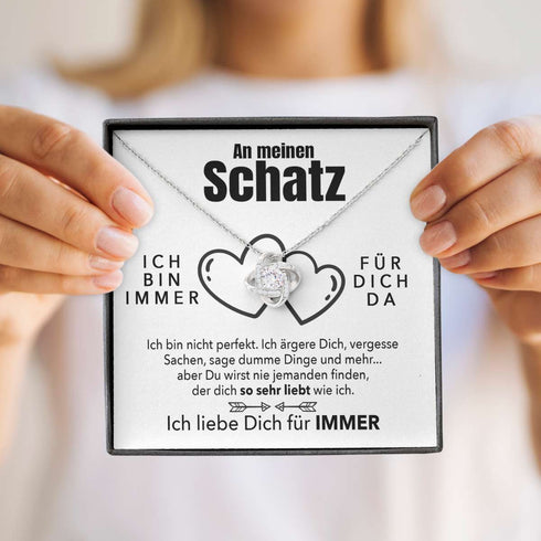 Weißgold Halskette - An meinen Schatz - Ich liebe Dich