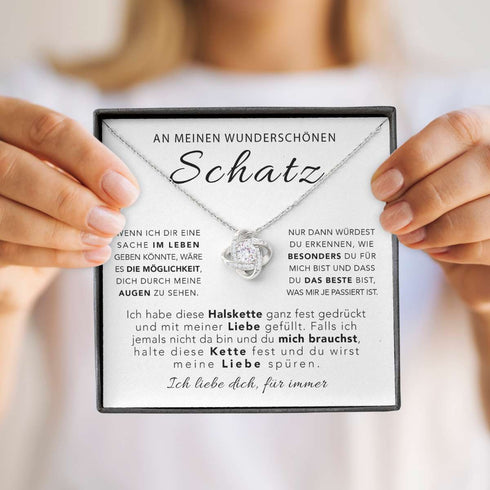 14k Weißgold Halskette - An meinen wunderschönen Schatz