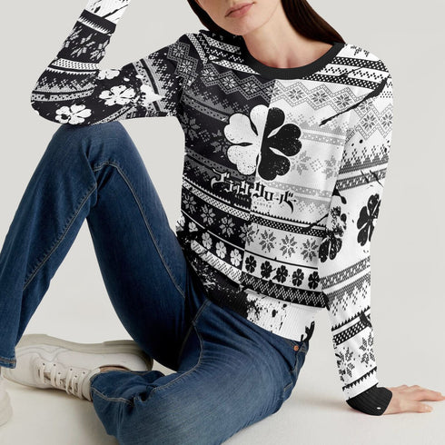 Five-Leaf Clover Unisex Wool Sweater