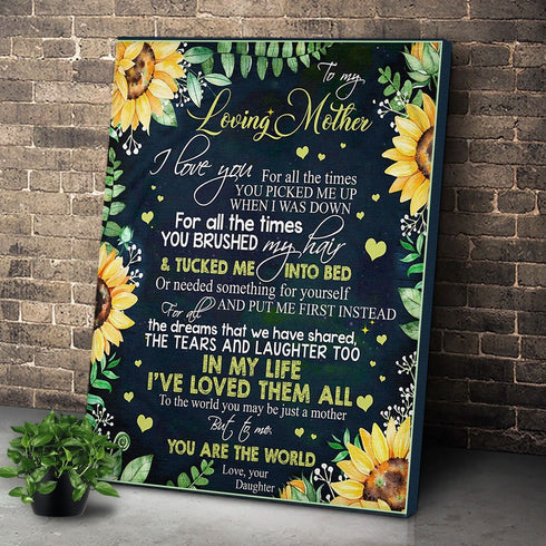 To My Loving Mother From Daughter - Gift For Mom For Mother's Day, Best Idea For Home Decor For Family - Matte Canvas Premium Wall Art Canvas