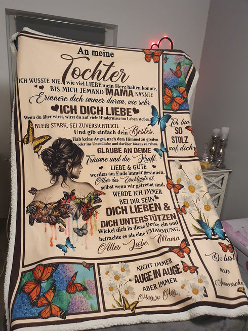 "An meine Tochter" Decke - Schmetterling