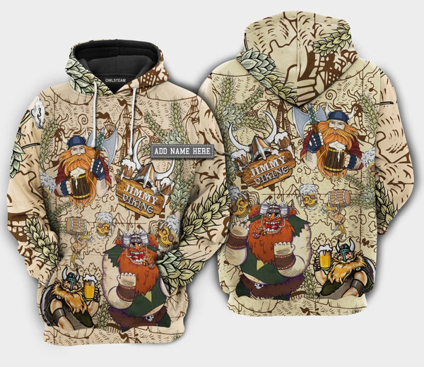 Viking Victory Loves Beer Life Style Custom Name - Hoodie - HOOD11NVC160921