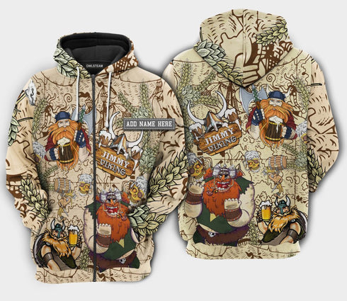 Viking Victory Loves Beer Life Style Custom Name - Hoodie - HOOD11NVC160921
