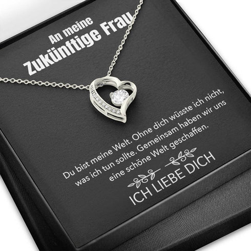 Weißgold Halskette - An meine Zukünftige Frau - Meine Welt
