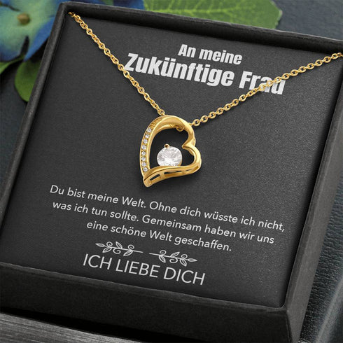 Weißgold Halskette - An meine Zukünftige Frau - Meine Welt