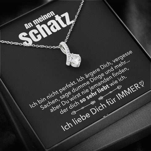 14k Weißgold Stil-Halskette - An meinen Schatz