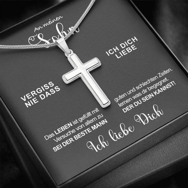 Divesart - Edelstahl-Halskette - An meinen Sohn - Mutig