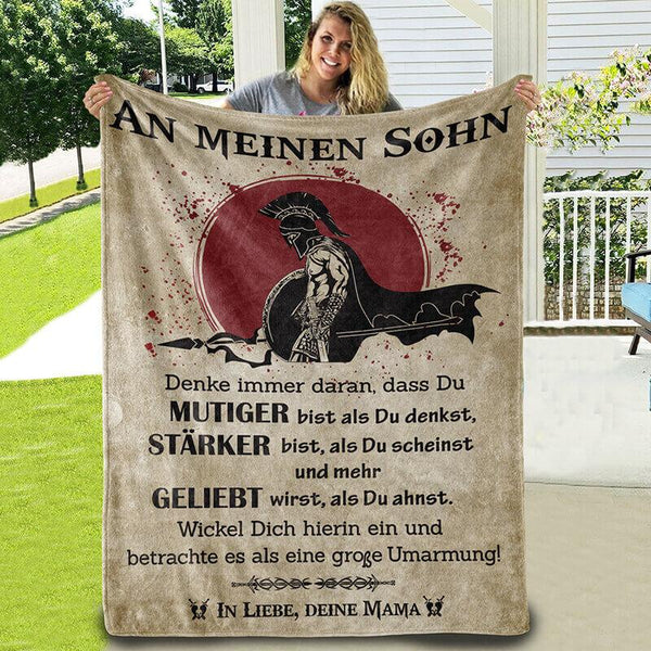 Divesart - Decke von Mutter zu Sohn - "Sei immer mutig"