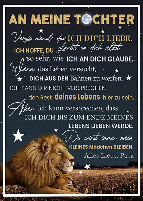 Divesart - Decke vom Vater an die Tochter - "Ein Löwe im Mondlicht"