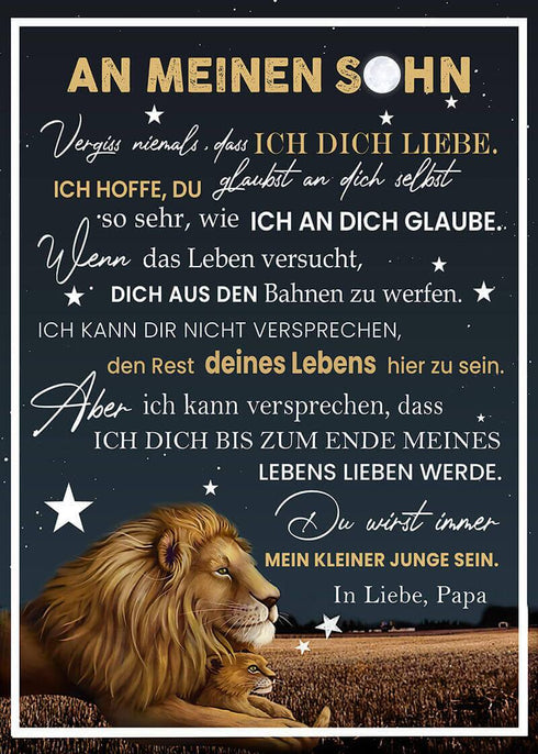 Divesart - Decke vom Vater an den Sohn - "Ein Löwe im Mondlicht"