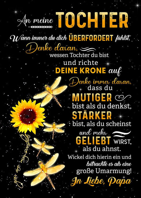 Divesart - Decke vom Vater an die Tochter - "Helle Sommerblume"