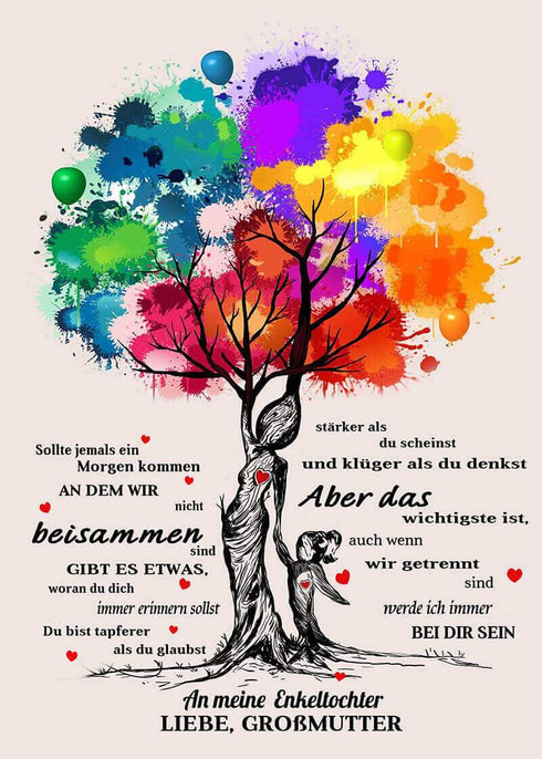 Divesart - Decke von Großmutter zu Enkelin - "Helle Farben des Lebens"